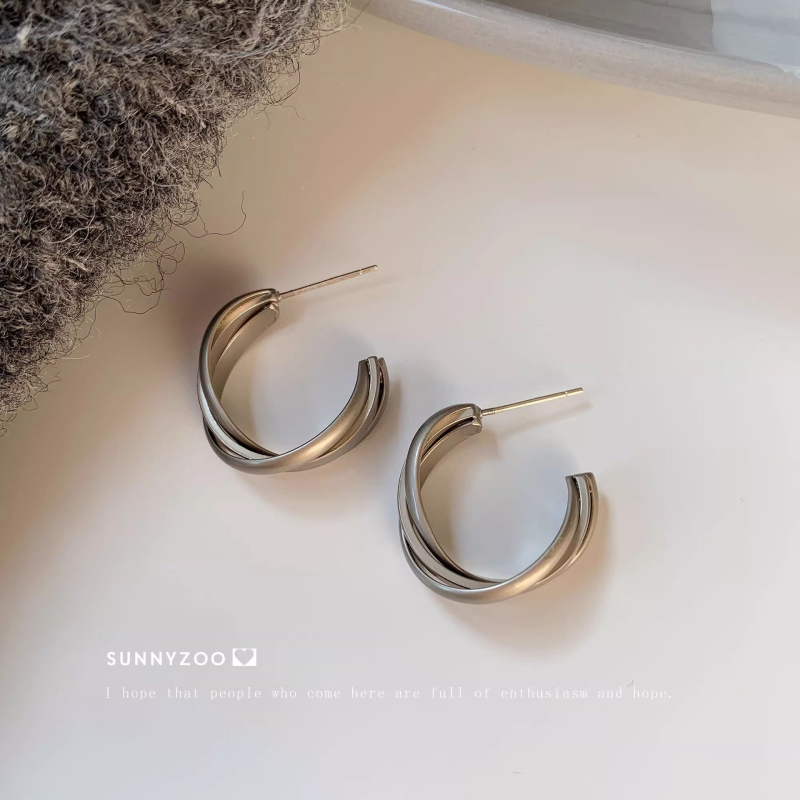 Cercei Longitudinal beauty – design geometric din cupru, știfturi din argint 925, stil natural