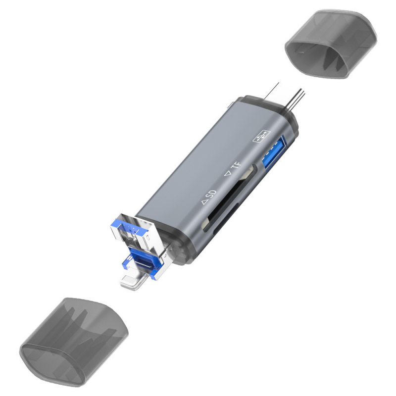 Cititor de carduri Six-in-One – interfață USB 2.0, slot TF, dispozitiv OEM multifuncțional extern