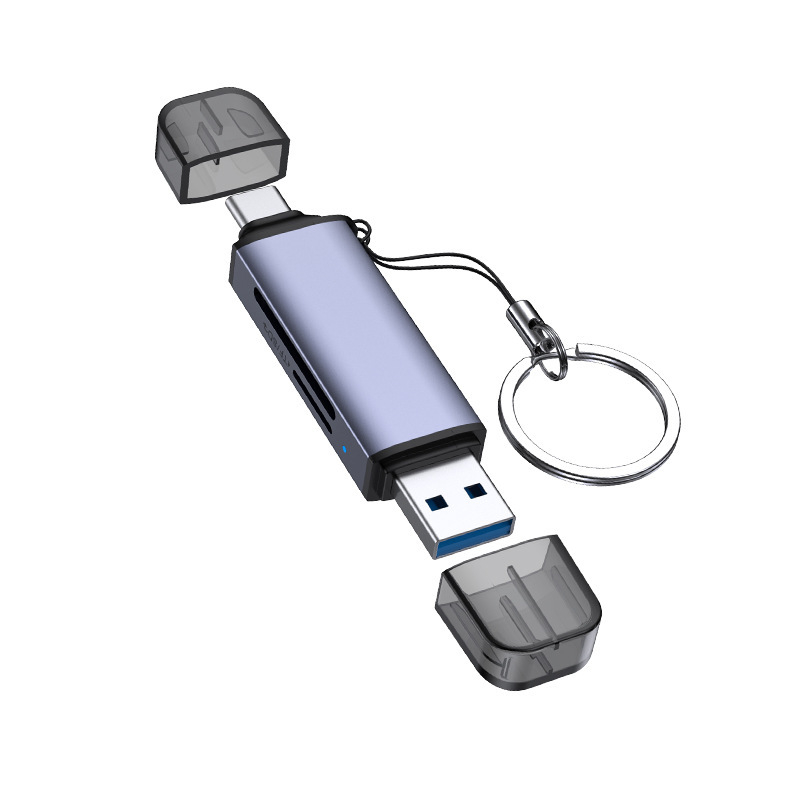 Dvostruki čitač kartica USB 3.0 + USB-C za TF/SD/MMC/Micro SD – vanjski, dimenzije 51,5×19×11 mm, težina 10 g, 1 godina jamstva