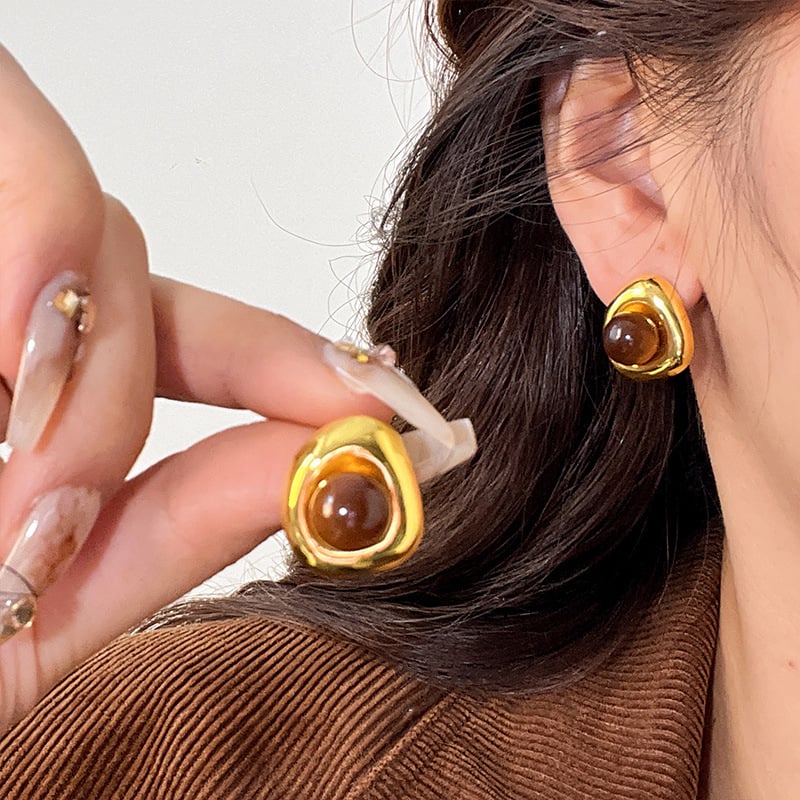 Cercei: Resin, Formă geometrică, Electroplating, Știft de urechi 925 argint, Zhuolan jewelry factory