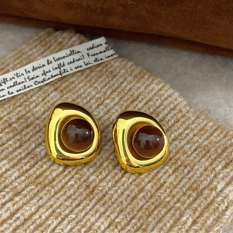 Cercei: Resin, Formă geometrică, Electroplating, Știft de urechi 925 argint, Zhuolan jewelry factory