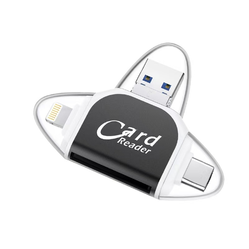 Cititor de carduri metal cu patru porturi, USB 2.0, SD/TF — Model U003