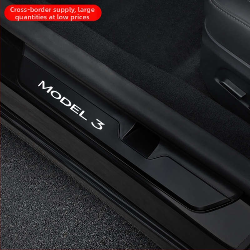 Tesla Model 3 Magnetický senzor z nerezovej ocele – prahová lišta a pedál privítania (Materiál: Nerezová oceľ; Model: Tesla Model 3 Obnovená verzia; Prenos: Automatický; Senzor: Magnetický)