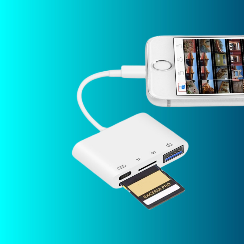 4-u-1 čitač kartica za iPhone 14, podržava SD/TF i USB flash drive, USB 3.0 sučelje, CE certifikat