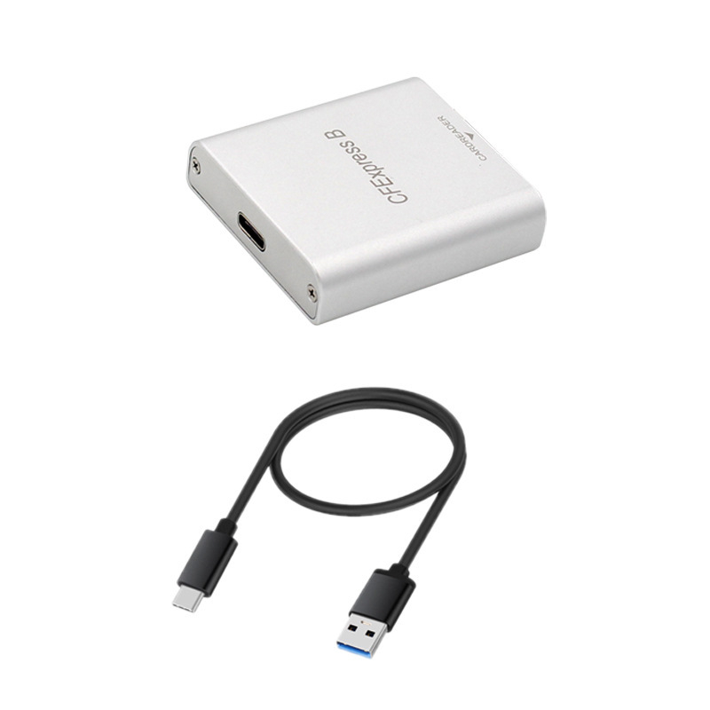 Cititor CFexpress PH862 — Cititor de carduri CFexpress, USB 3.2 de înaltă viteză (10G), interfață USB-C, corp din aliaj de aluminiu, montaj extern, personalizare OEM disponibilă.