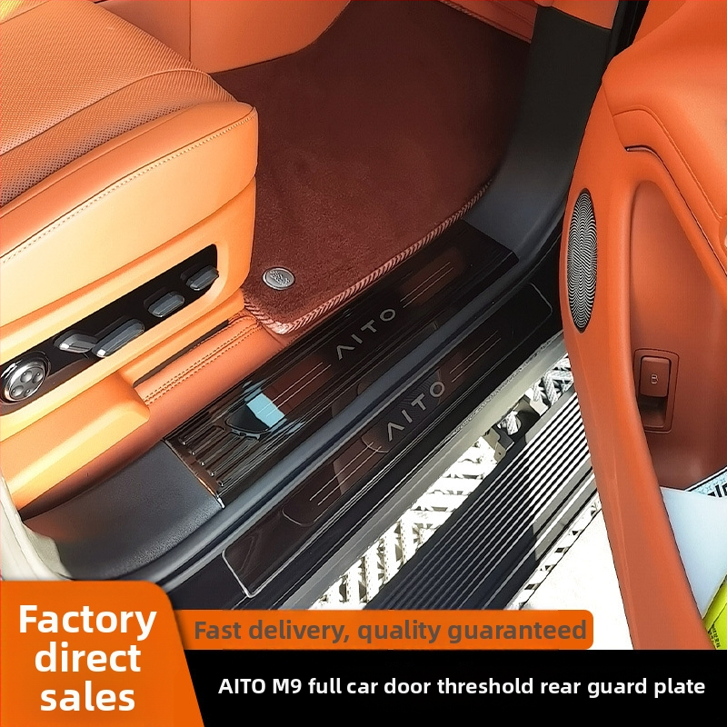Protecție prag ușă din oțel inoxidabil pentru AITO M9, plăci de protecție interioare și exterioare, anti-scratch, pentru modelele 2024-2025