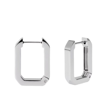 Bakrene geometrijske pravokutne naušnice, minimalistički stil, Seiko obrada, za žene, ljeto 2025