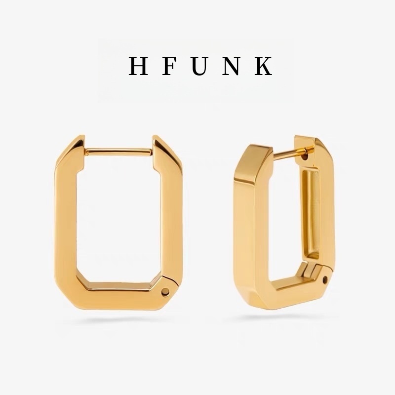 Bakrene geometrijske pravokutne naušnice, minimalistički stil, Seiko obrada, za žene, ljeto 2025