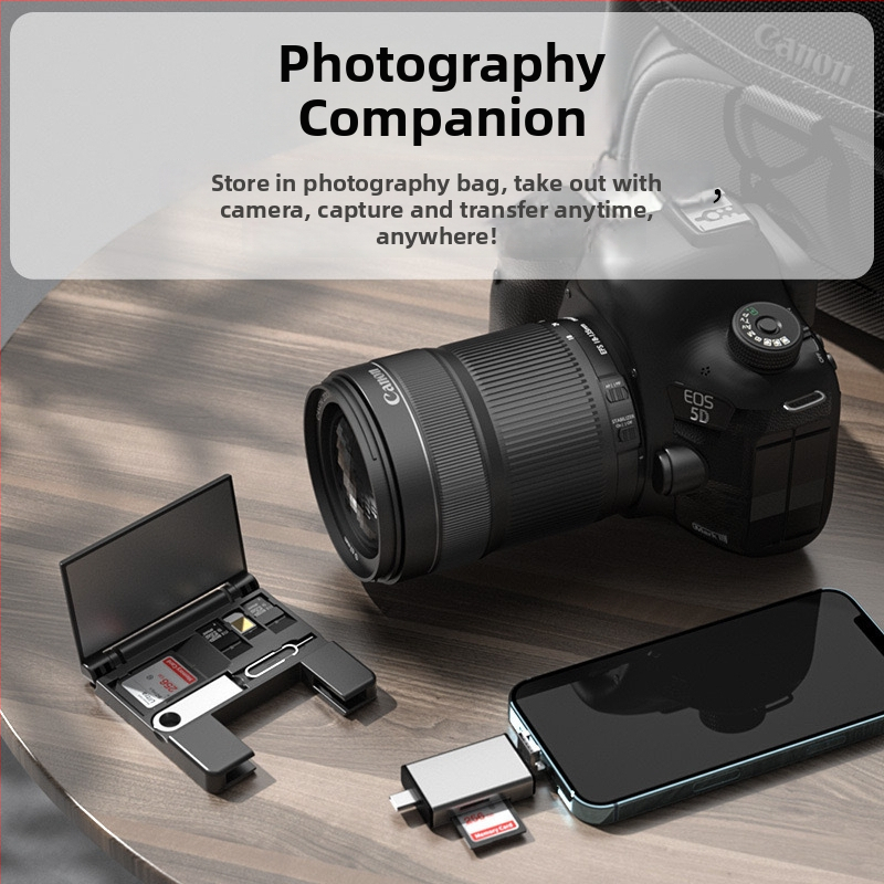 OTG čítačka kariet – USB 2.0, podpora SD/TF kariet, Type-C/Android/Apple kompatibilita, prenosný externý čítač