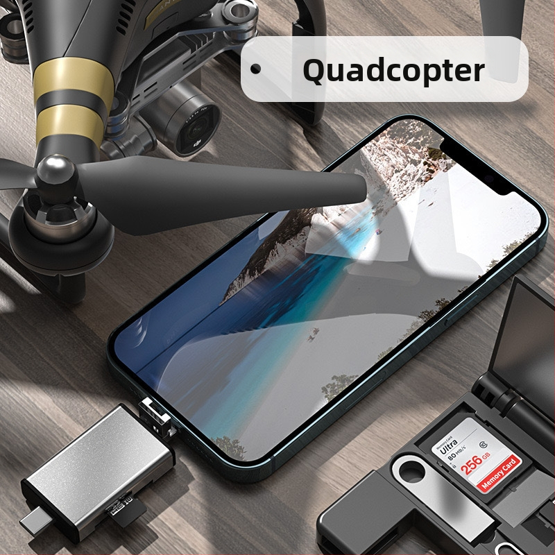 OTG čítačka kariet – USB 2.0, podpora SD/TF kariet, Type-C/Android/Apple kompatibilita, prenosný externý čítač