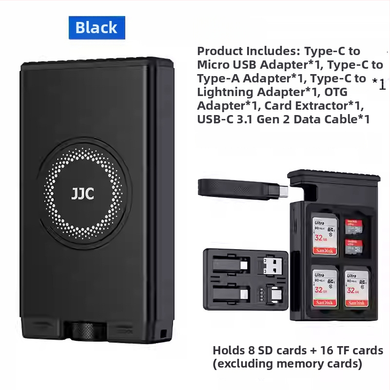 JJC MFCC-1 USB-C čitač kartica, USB 3.1 Gen2 visoke brzine, podržava SD, TF i MicroSD, metalno + ABS kućište