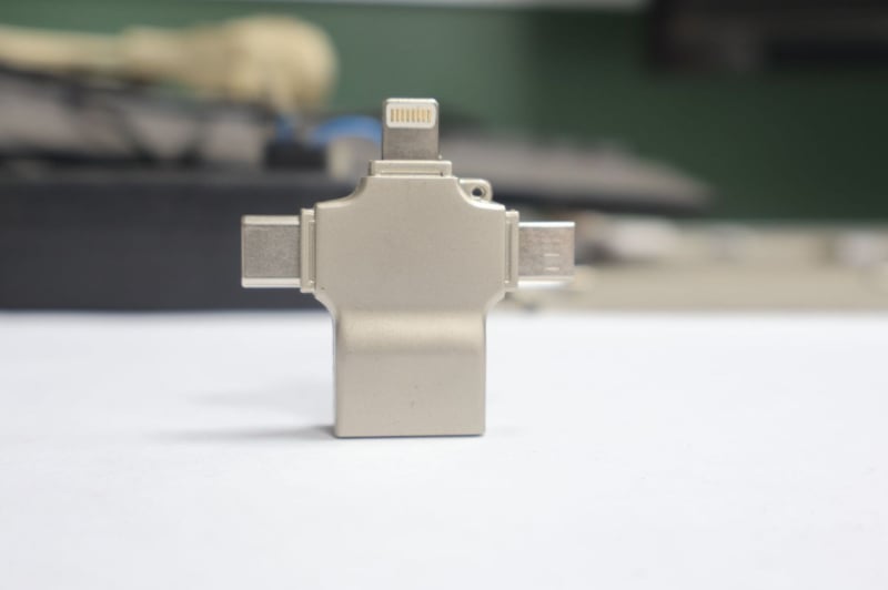 OTG USB-C 3-σε-1 προσαρμογέας για Android τηλέφωνα, εξωτερικός USB δίσκος και αναγνώστης καρτών