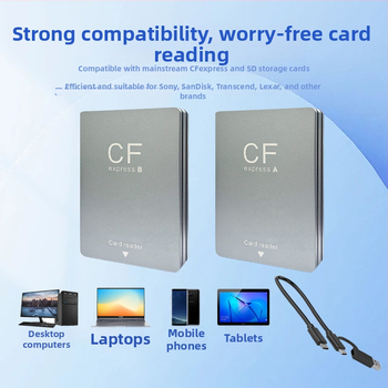 CFexpress Type A/B Čítačka kariet – USB 3.2 Gen2 (10Gbps), zabudovaný dizajn, kovové telo, podporuje CFexpress Type A a B