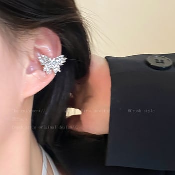 U-alakú fém fülklipsz nőknek cirkóniával, pillangó mintázat, állatöv motívumok