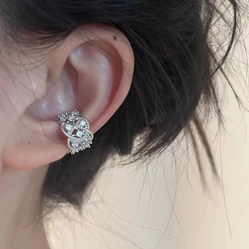 Clipuri de urechi din cupru, stil coreean pentru femei, în formă de U, cu diamante, placare electrolitică