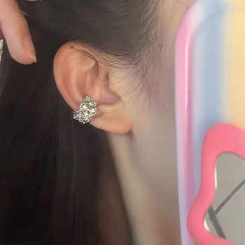 Clipuri de urechi din cupru, stil coreean pentru femei, în formă de U, cu diamante, placare electrolitică