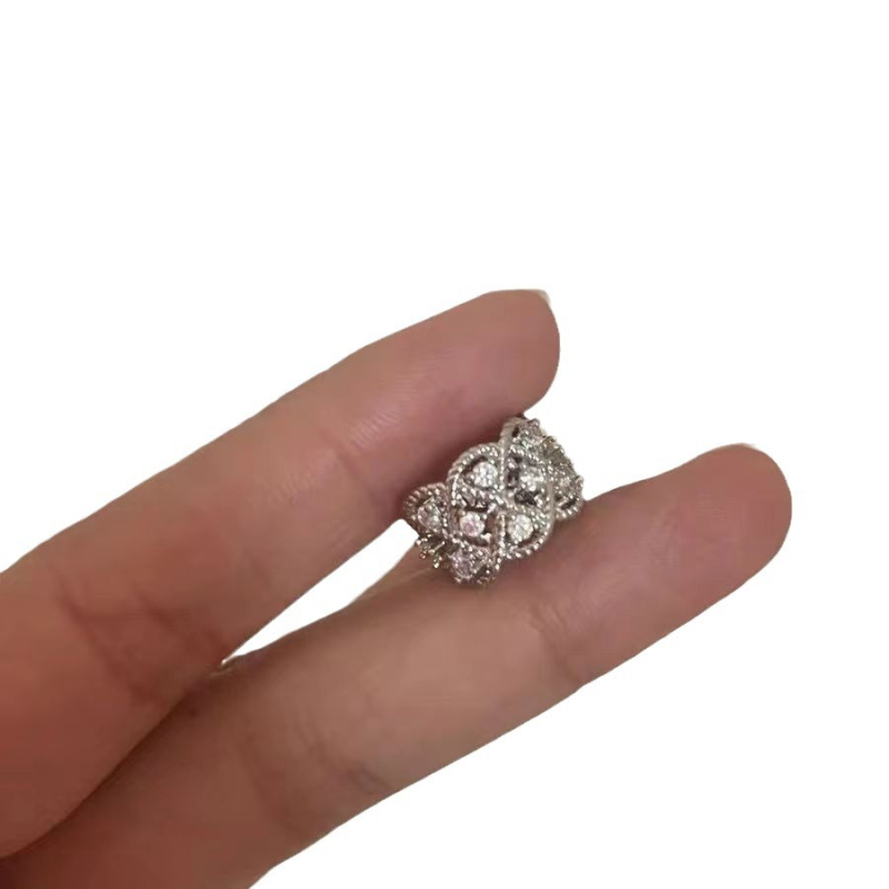 Clipuri de urechi din cupru, stil coreean pentru femei, în formă de U, cu diamante, placare electrolitică