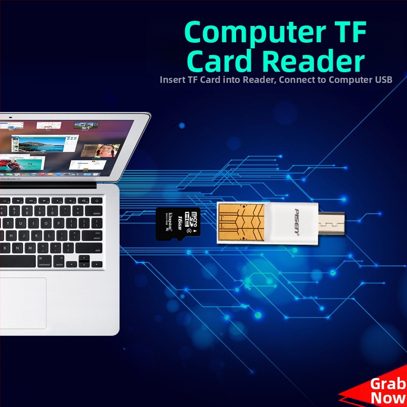 Pisen OTG Αναγνώστης Καρτών για Android και PC – Υποστήριξη TF Κάρτας και USB Flash, Μετατροπέας Type-C, USB 2.0, Πολυλειτουργικός Αντάπτορας