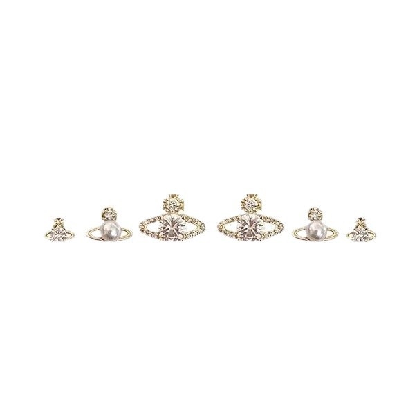Cercei – set din trei piese din aliaj, Naughty Jewelry, placare electrolitică