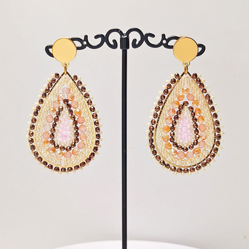 Cercei, din sticlă, formă de picătură, lucrate manual, design original