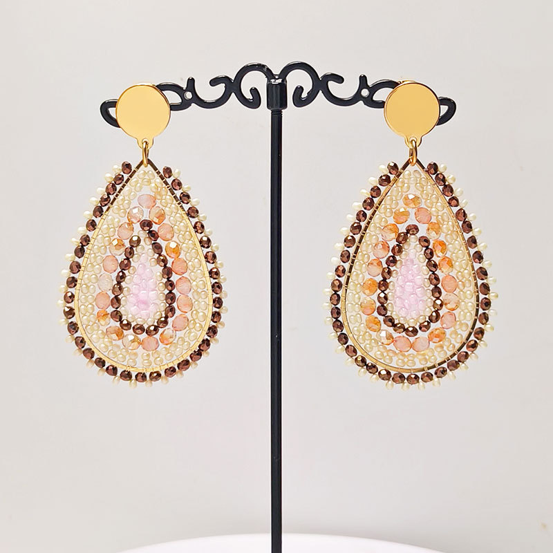 Cercei, din sticlă, formă de picătură, lucrate manual, design original