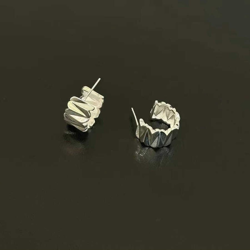 Cercei geometrici din cupru, placare electroplatinată, Ainella, pentru femei