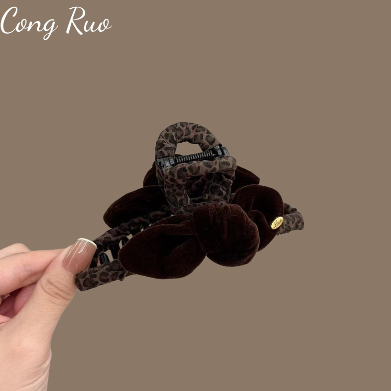 CONGRUO Velvet Hairpin – Χειροποίητο κλιπ με σφιγκτήρα, για γυναίκες, κεφαλόδεμα φθινοπωρινό 2025