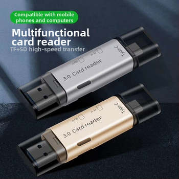 USB 3.0 Type-C čitač kartica SD/TF, dvostruki utor, 2-u-1, vanjski, kompatibilan s Windows 7