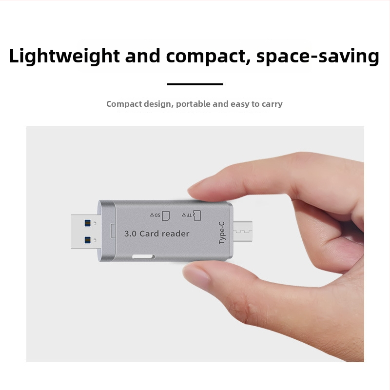 USB 3.0 Type-C čitač kartica SD/TF, dvostruki utor, 2-u-1, vanjski, kompatibilan s Windows 7