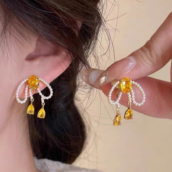 Cercei clip pentru urechi în formă de fundă, cupru, Mosquito coil ear clip, stil proaspăt și dulce, pentru femei