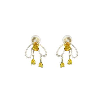Cercei clip pentru urechi în formă de fundă, cupru, Mosquito coil ear clip, stil proaspăt și dulce, pentru femei