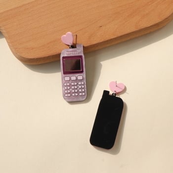 Akrilne naušnice za telefon, geometrijski dizajn, završna obrada tiskom, ženske naušnice