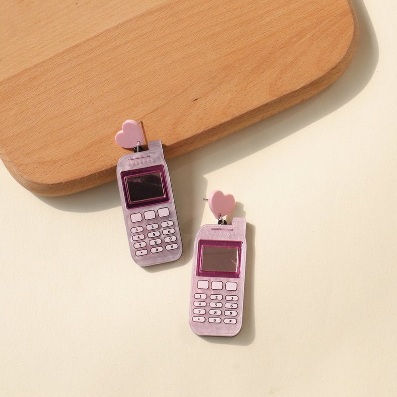 Akrilne naušnice za telefon, geometrijski dizajn, završna obrada tiskom, ženske naušnice