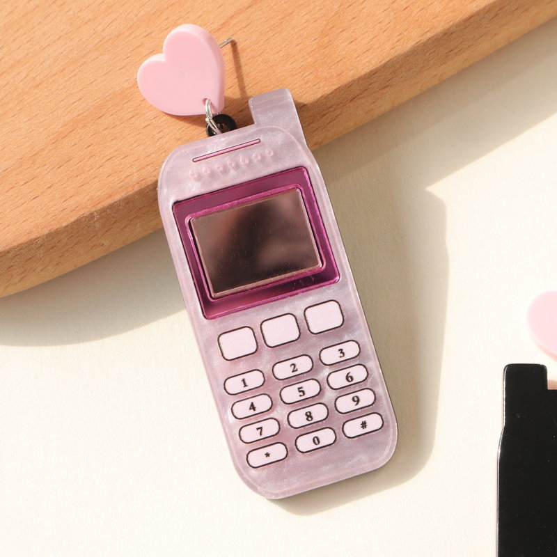 Akrilne naušnice za telefon, geometrijski dizajn, završna obrada tiskom, ženske naušnice