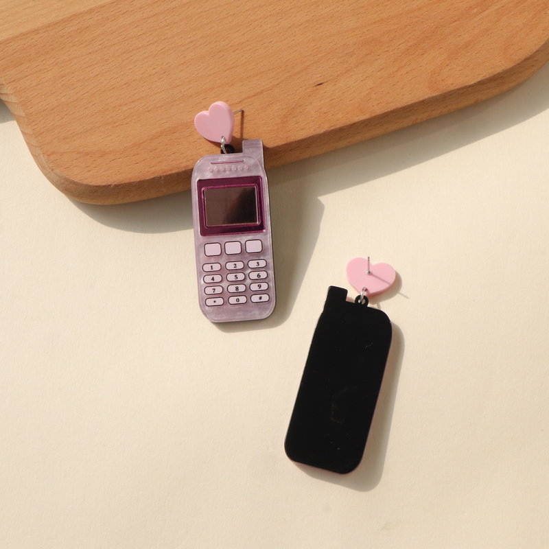 Akrilne naušnice za telefon, geometrijski dizajn, završna obrada tiskom, ženske naušnice