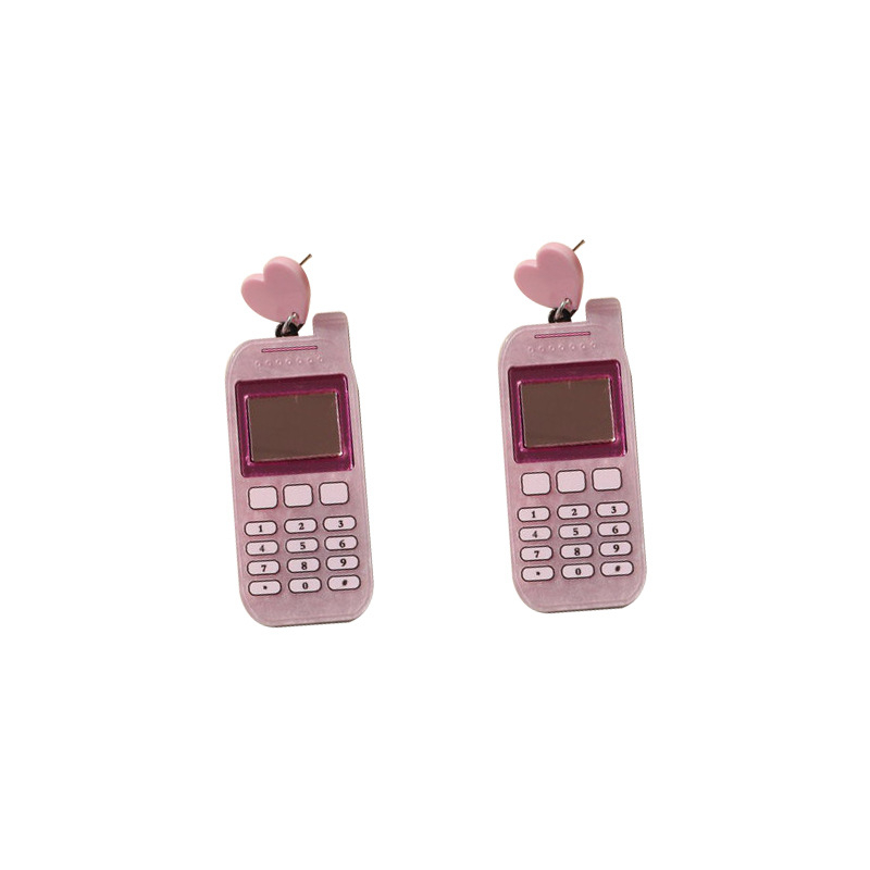 Akrilne naušnice za telefon, geometrijski dizajn, završna obrada tiskom, ženske naušnice