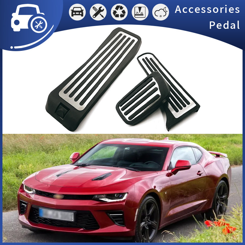 Kit pedale frână accelerare din oțel inoxidabil pentru Chevrolet Camaro 2016-2018, Ling Chuang