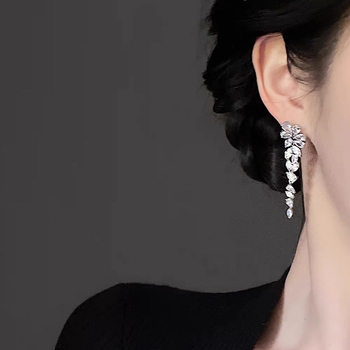 JUNORS Cercei — design geometric, stil retro, material: perlă, placare electroplatinată