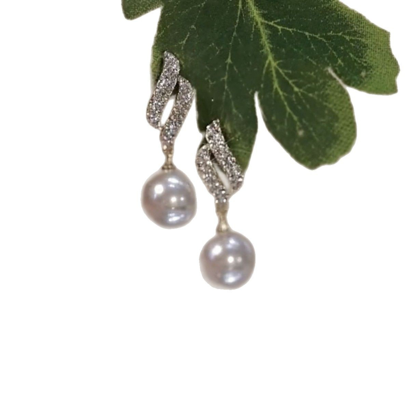 Двупосочни клипсови обици с перли, геометричен дизайн, електроплатени детайли, за жени