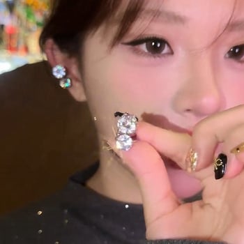 Трагус клип обеци, звездна форма, меден метал, микро настройка, за жени