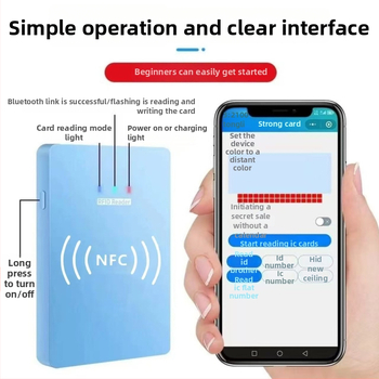 NFC érintés nélküli kártyaolvasó/író ID/IC kártyákhoz, érzékelési távolság 1-5, működési frekvencia 125 kHz–13,56 MHz, olvasási idő 1 s