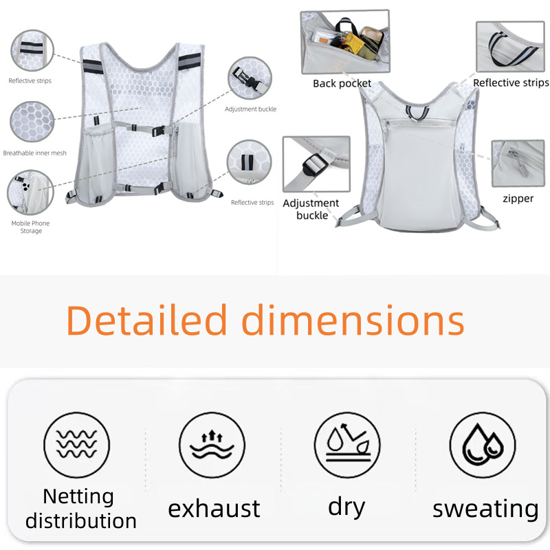 Planinski ruksak s reflektirajućim trakama – prozračan, vodootporan, ultralak, džep za bocu i mobitel