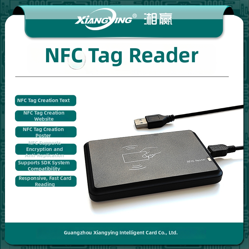 NFC čítač a zápisovač pre NTAG213/215/216, 13,56 MHz, dosah 3–10 cm, čas čítania 0,1 s