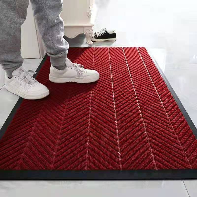 Vratni tepih — četverokutnog oblika, prugast uzorak, materijal: TPE, moderni minimalistički stil, perivi, pogodan za ulaz, dnevni boravak, kuhinju i komercijalne prostore