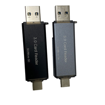 Cititor USB 3.0 pentru carduri SD/MicroSD cu USB-C OTG – mini, exterior, corp din aliaj de aluminiu, Windows 7 compatibil