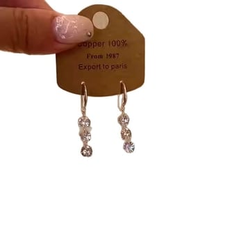 Cercei din cupru, formă de picătură, zirconiu încrustat – accesorii pentru urechi, stil personal