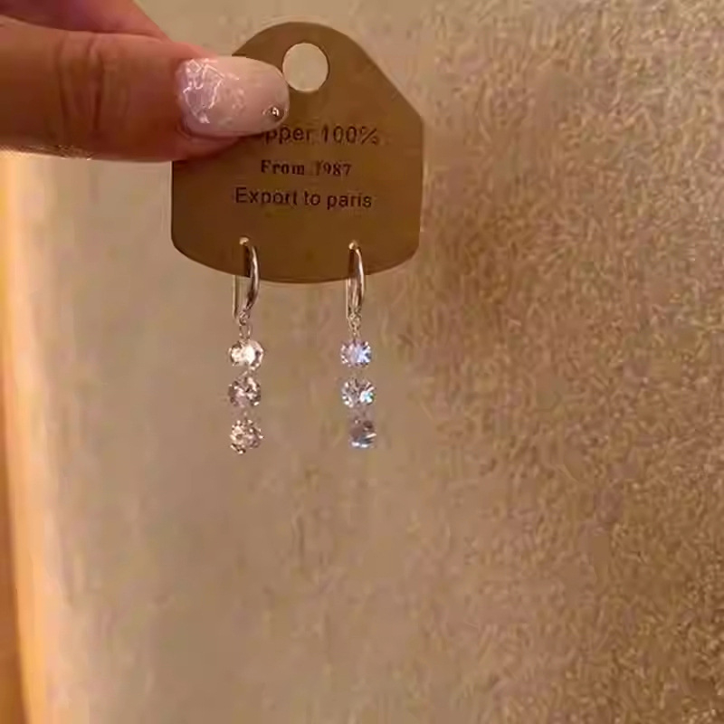 Cercei din cupru, formă de picătură, zirconiu încrustat – accesorii pentru urechi, stil personal