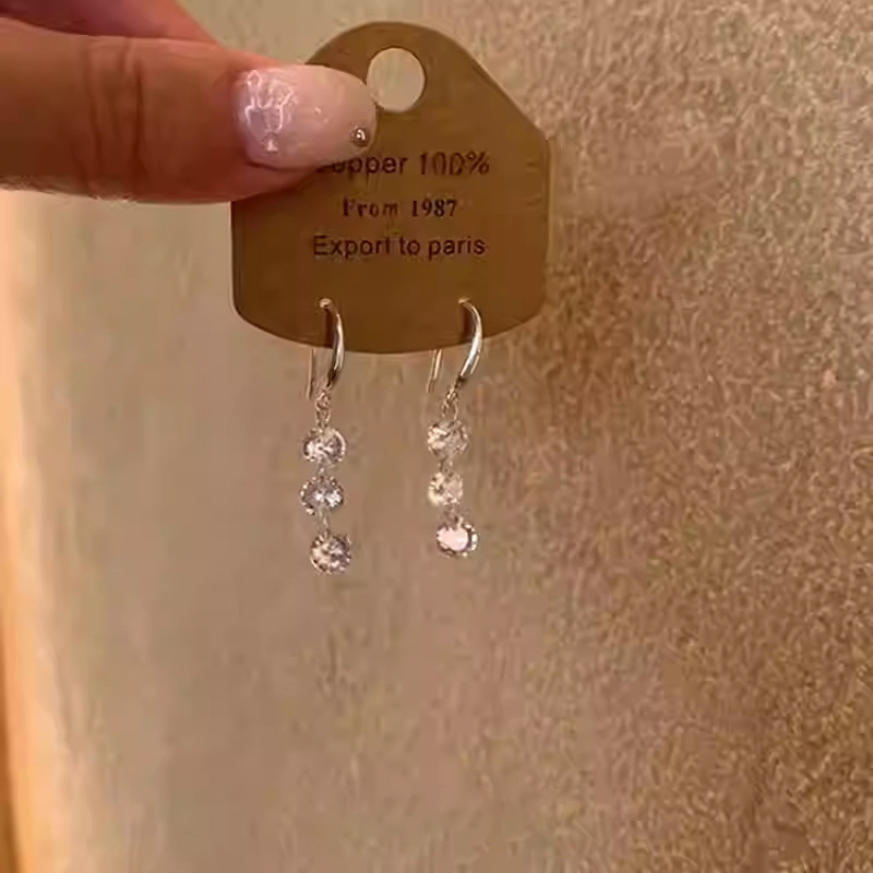 Cercei din cupru, formă de picătură, zirconiu încrustat – accesorii pentru urechi, stil personal