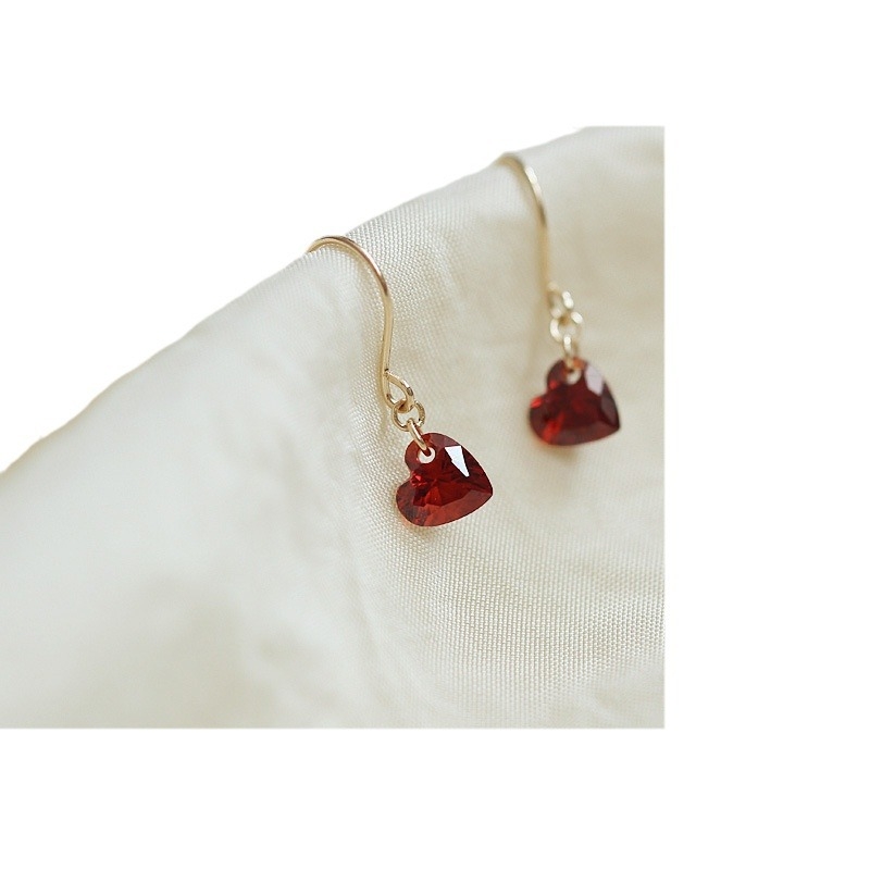 Σκουλαρίκια σε σχήμα καρδιάς από 925 ασήμι για γυναίκες, άνοιξη 2024, γλυκό στυλ