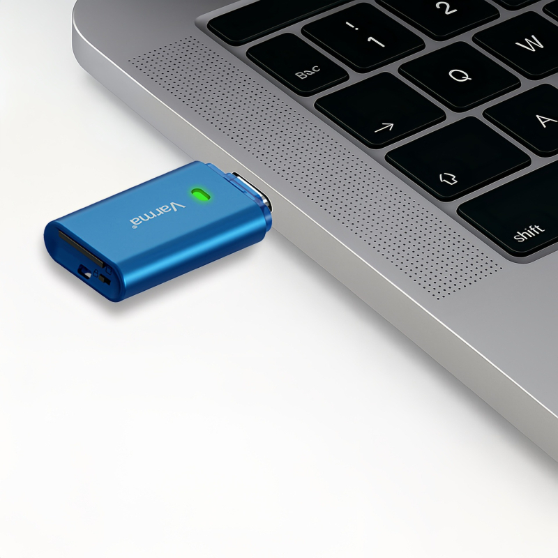 Cititor TF Card USB-C, model C302, corp din aliaj de zinc, USB 3.2 Gen 1, extern, protecție la scriere